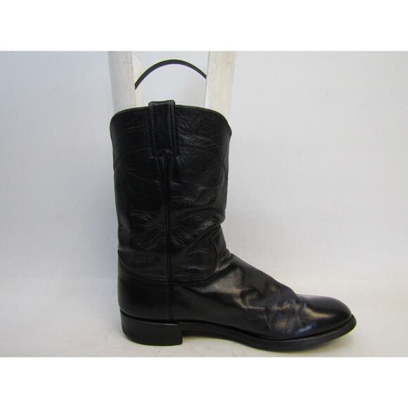 Justin Mens Size 8.5 D Black Leather Cowboy Western Boots main image 8